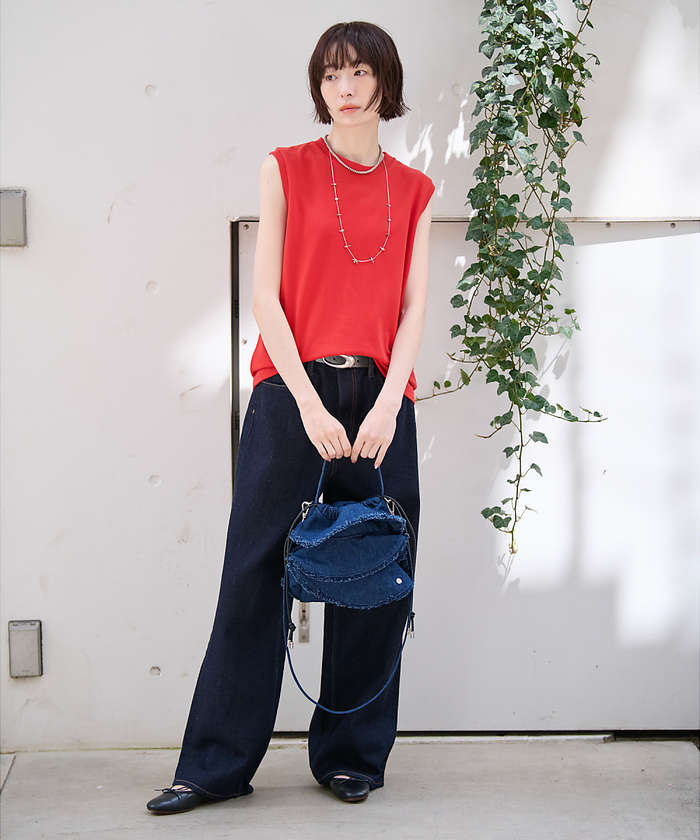 ルージュ ヴィフ ラクレ Rouge vif la cle 【Ampersand / アンパサンド】Denim  frilr bag MEー （ネイビー） ネイビー