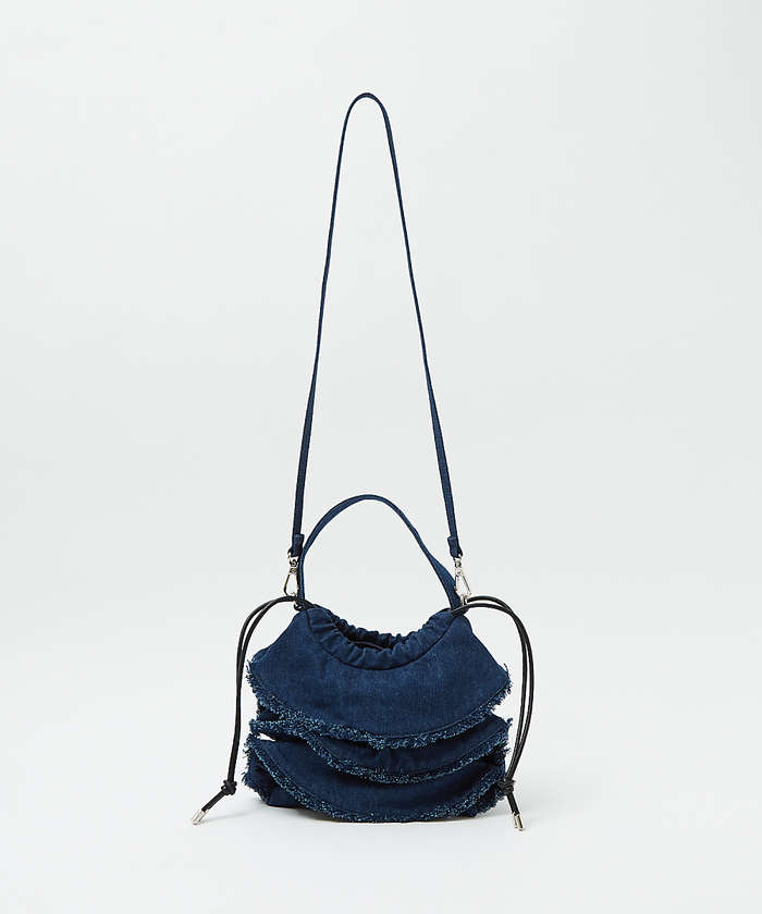 ルージュ ヴィフ ラクレ Rouge vif la cle 【Ampersand / アンパサンド】Denim  frilr bag MEー （ネイビー） ネイビー