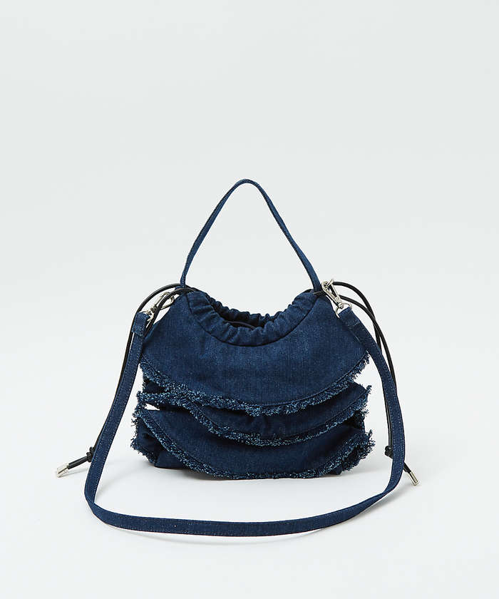 ルージュ ヴィフ ラクレ Rouge vif la cle 【Ampersand / アンパサンド】Denim  frilr bag MEー （ネイビー） ネイビー
