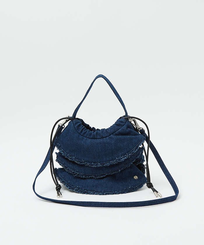 ルージュ ヴィフ ラクレ Rouge vif la cle 【Ampersand / アンパサンド】Denim  frilr bag MEー （ネイビー） ネイビー