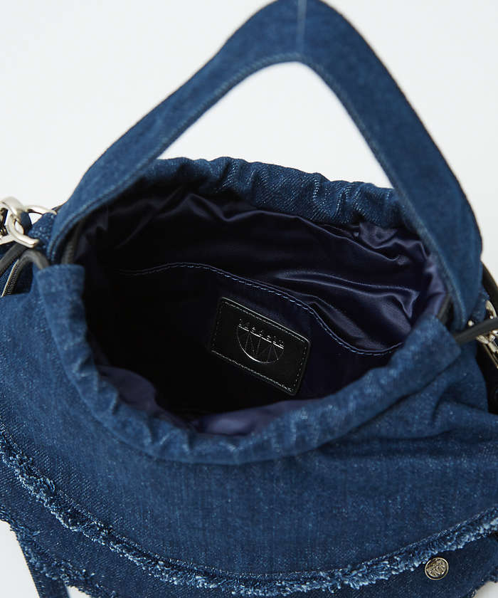 ルージュ ヴィフ ラクレ Rouge vif la cle 【Ampersand / アンパサンド】Denim  frilr bag MEー （ネイビー） ネイビー