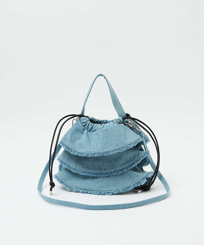 ルージュ ヴィフ ラクレ Rouge vif la cle 【Ampersand / アンパサンド】Denim  frilr bag MEー （ネイビー） ネイビー