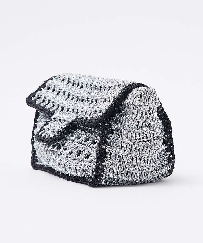 ルージュ ヴィフ ラクレ Rouge vif la cle 【Swaraj/スワラージ】手編みのメタリックマクラメBAG / チェーンミニバ （ゴールド） ゴールド