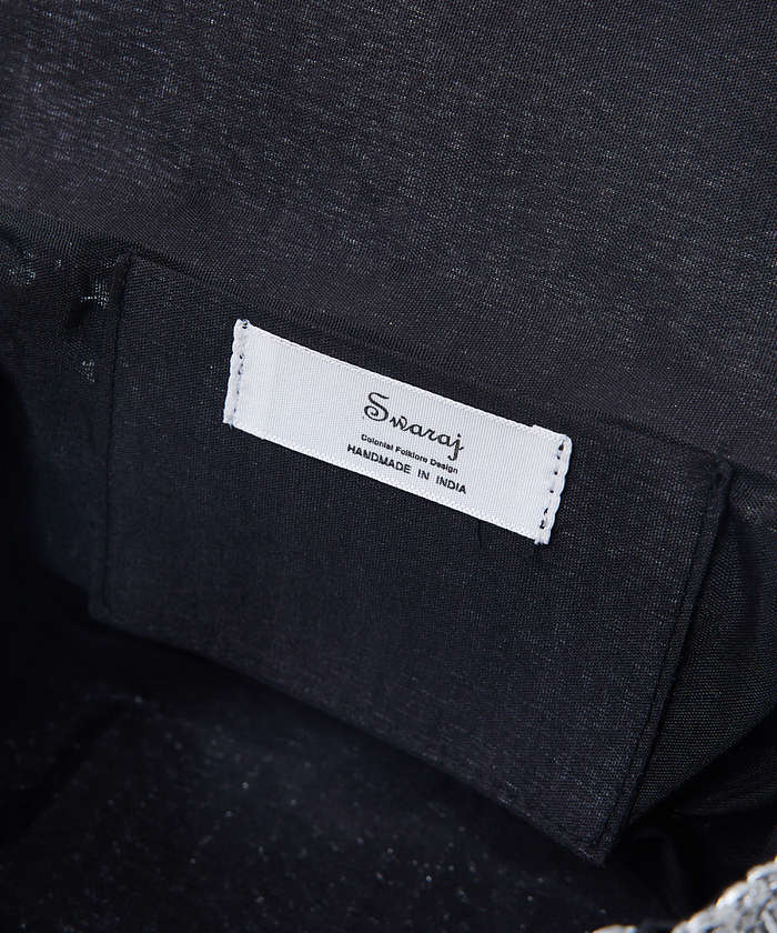 ルージュ ヴィフ ラクレ Rouge vif la cle 【Swaraj/スワラージ】手編みのメタリックマクラメBAG / チェーンミニバ （ゴールド） ゴールド