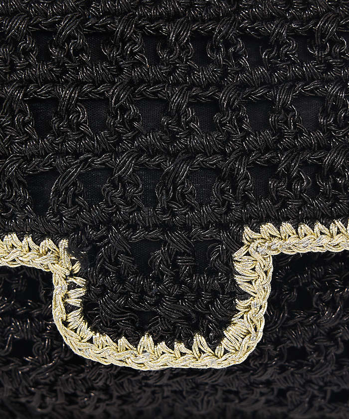 ルージュ ヴィフ ラクレ Rouge vif la cle 【Swaraj/スワラージ】手編みのメタリックマクラメBAG / チェーンミニバ （ゴールド） ゴールド