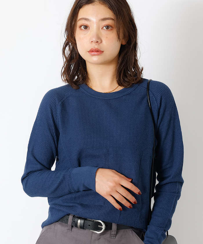 ルージュ ヴィフ ラクレ Rouge vif la cle 【JEMORGAN / ジェーイーモーガン】ワッフルラグランロンT / パック入 （ネイビー） ネイビー