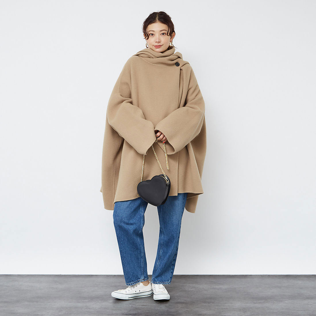 ルージュ ヴィフ ラクレ Rouge vif la cle 変形マフラー付きリバーコート （カーキ） カーキ