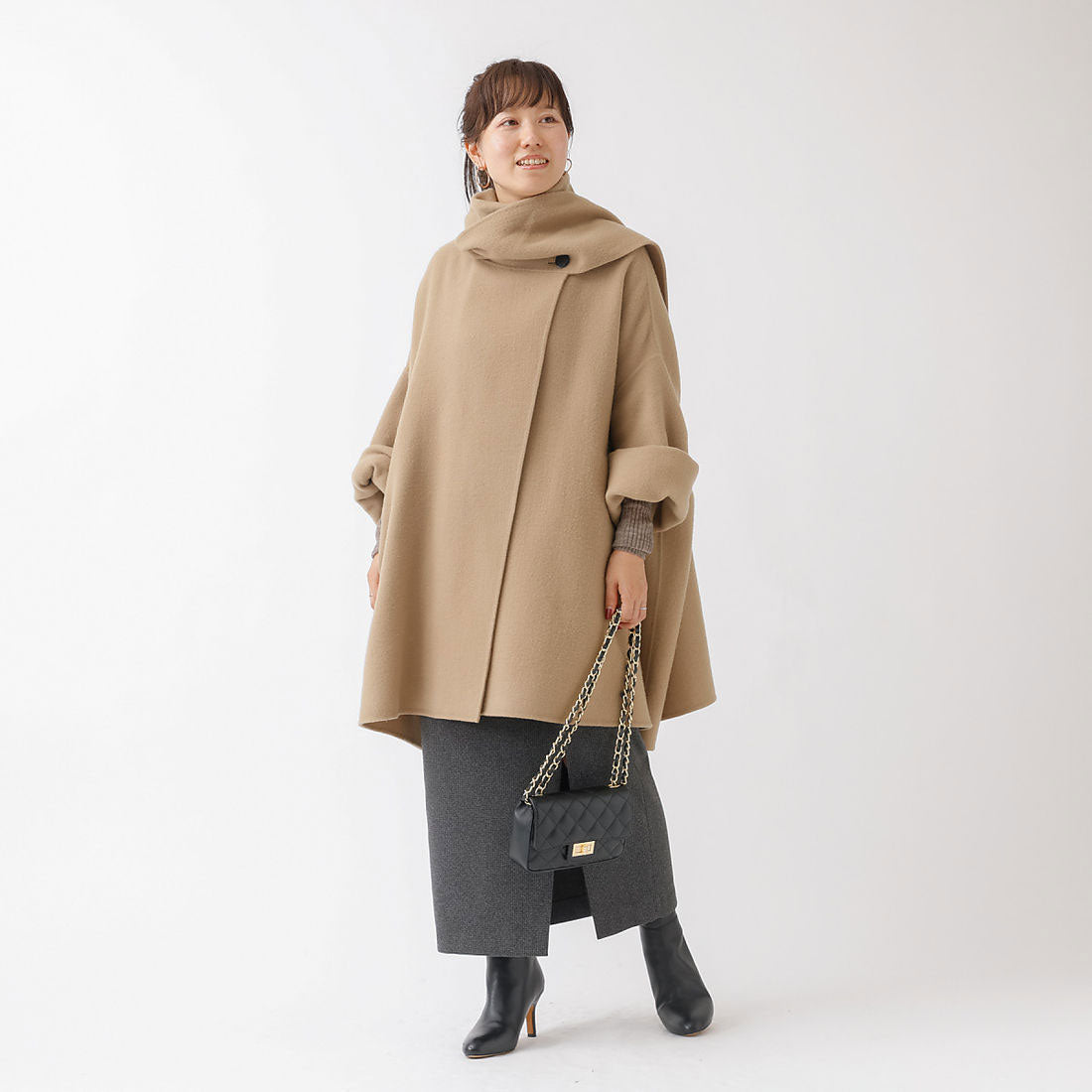 ルージュ ヴィフ ラクレ Rouge vif la cle 変形マフラー付きリバーコート （カーキ） カーキ
