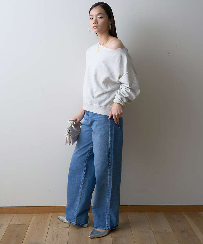 ルージュ ヴィフ ラクレ Rouge vif la cle 【一部店舗限定】オフショルルーズスウェット【予約】 （ホワイト系その他1） ホワイト系その他1
