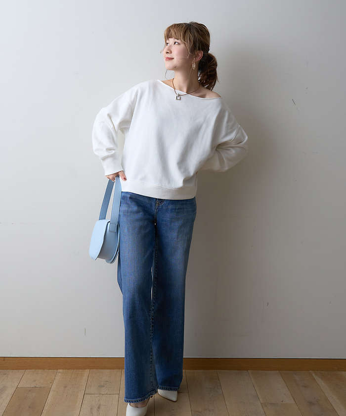 ルージュ ヴィフ ラクレ Rouge vif la cle 【一部店舗限定】オフショルルーズスウェット【予約】 （ホワイト系その他1） ホワイト系その他1