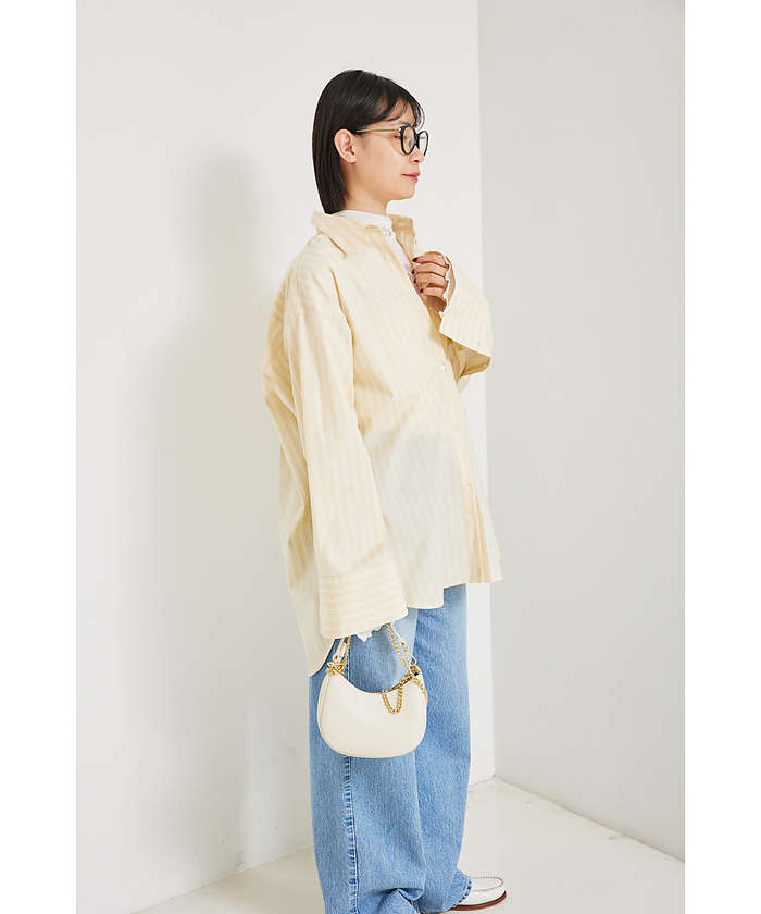 ルージュ ヴィフ ラクレ Rouge vif la cle ストライプオーバーシャツ【予約】 （イエロー） イエロー