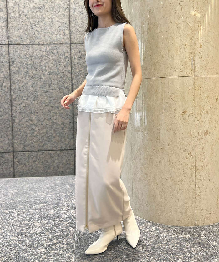ルージュ ヴィフ ラクレ Rouge vif la cle 【一部店舗限定】フロントZIPストレッチハイウエストスカート （ブラック） ブラック