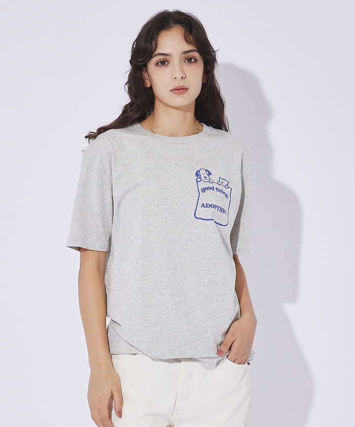 ルージュ ヴィフ ラクレ Rouge vif la cle 【MIXTA/ミクスタ】プリント Tシャツ / ロゴTシャツ / ねこ / 半袖 （グレー系その他2） グレー系その他2