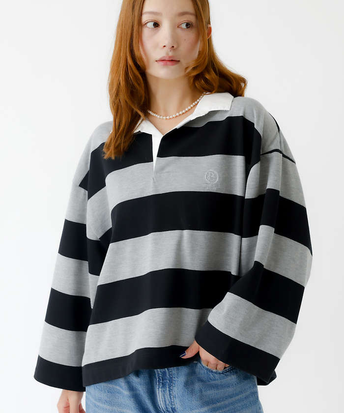 ルージュ ヴィフ ラクレ Rouge vif la cle 【PARROTT CANVAS/パロットキャンバス】クロップド ワイド ラガーシ （ブラック） ブラック