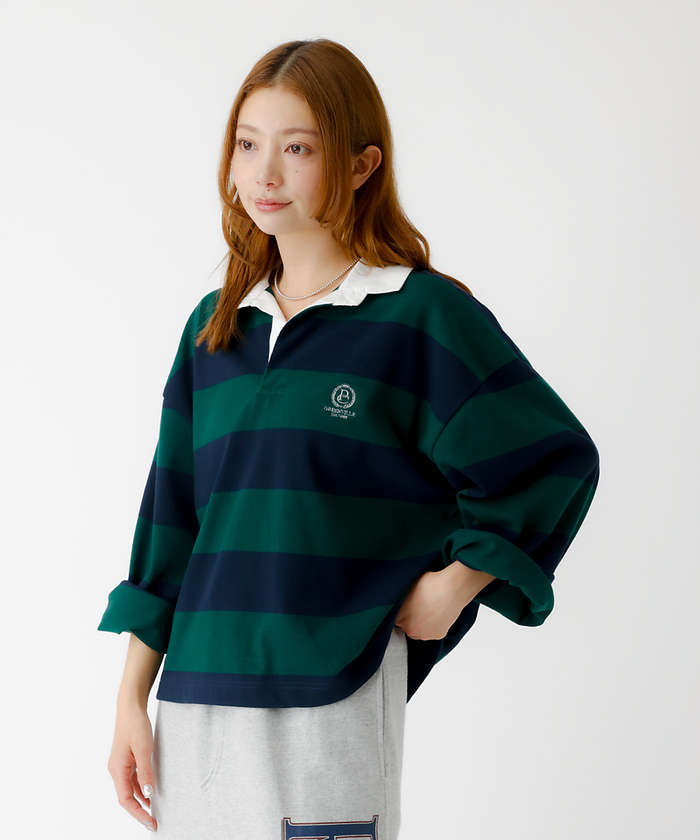 ルージュ ヴィフ ラクレ Rouge vif la cle 【PARROTT CANVAS/パロットキャンバス】クロップド ワイド ラガーシ （ブラック） ブラック
