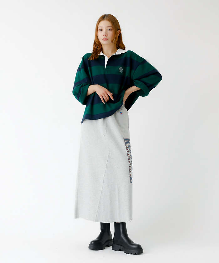 ルージュ ヴィフ ラクレ Rouge vif la cle 【PARROTT CANVAS/パロットキャンバス】クロップド ワイド ラガーシ （ブラック） ブラック