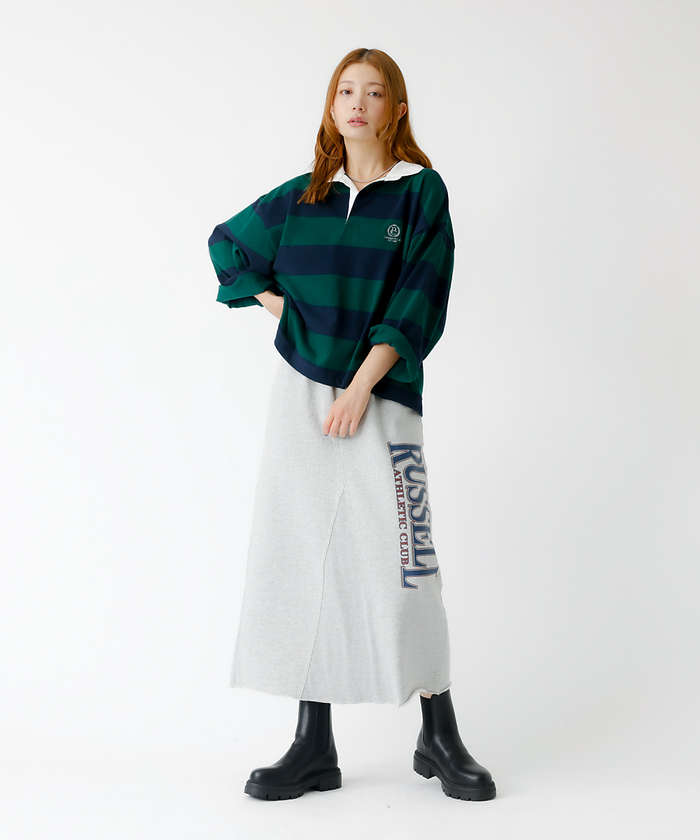 ルージュ ヴィフ ラクレ Rouge vif la cle 【PARROTT CANVAS/パロットキャンバス】クロップド ワイド ラガーシ （ブラック） ブラック