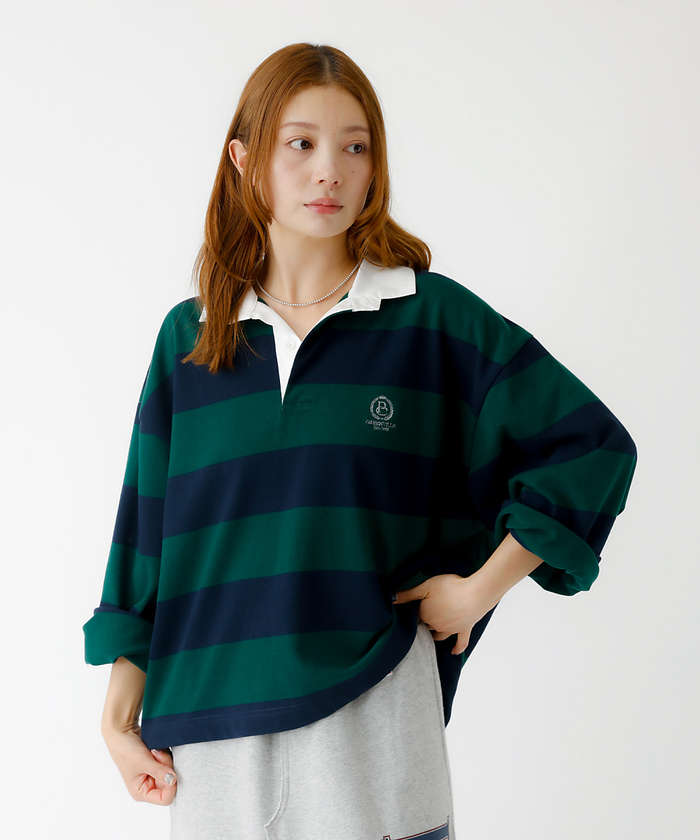 ルージュ ヴィフ ラクレ Rouge vif la cle 【PARROTT CANVAS/パロットキャンバス】クロップド ワイド ラガーシ （ブラック） ブラック