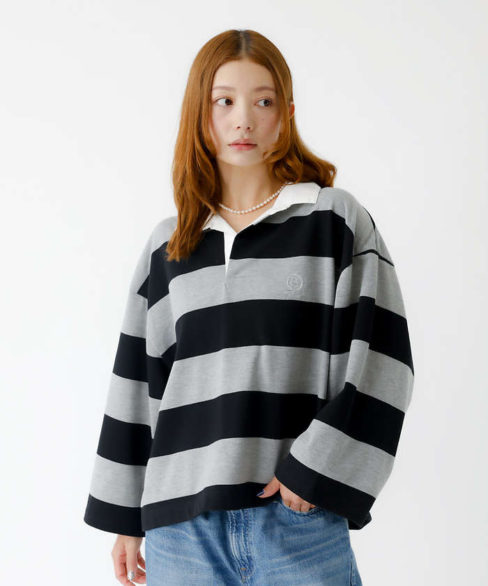 ルージュ ヴィフ ラクレ Rouge vif la cle 【PARROTT CANVAS/パロットキャンバス】クロップド ワイド ラガーシ （ブラック） ブラック