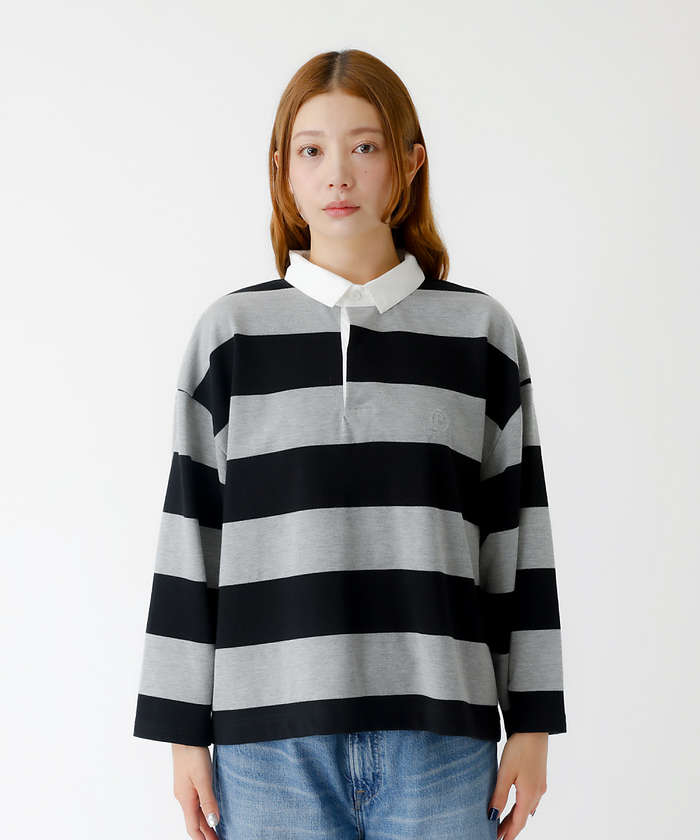 ルージュ ヴィフ ラクレ Rouge vif la cle 【PARROTT CANVAS/パロットキャンバス】クロップド ワイド ラガーシ （ブラック） ブラック