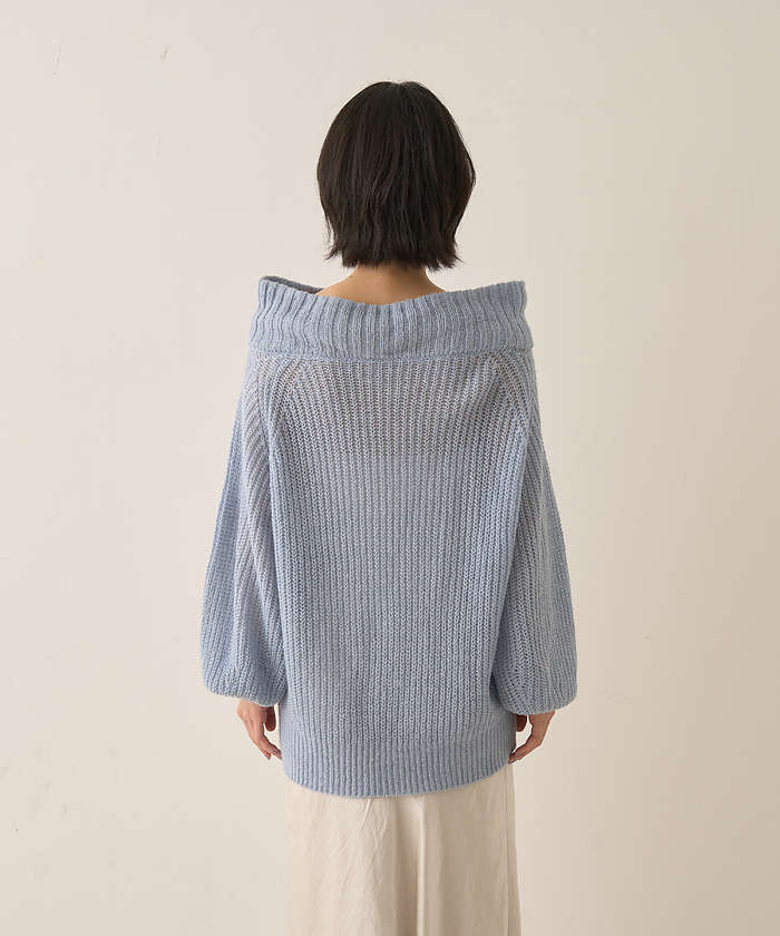 ルージュ ヴィフ ラクレ Rouge vif la cle モヘア混オフショルラメニットプルオーバー【予約】 （オフホワイト） オフホワイト