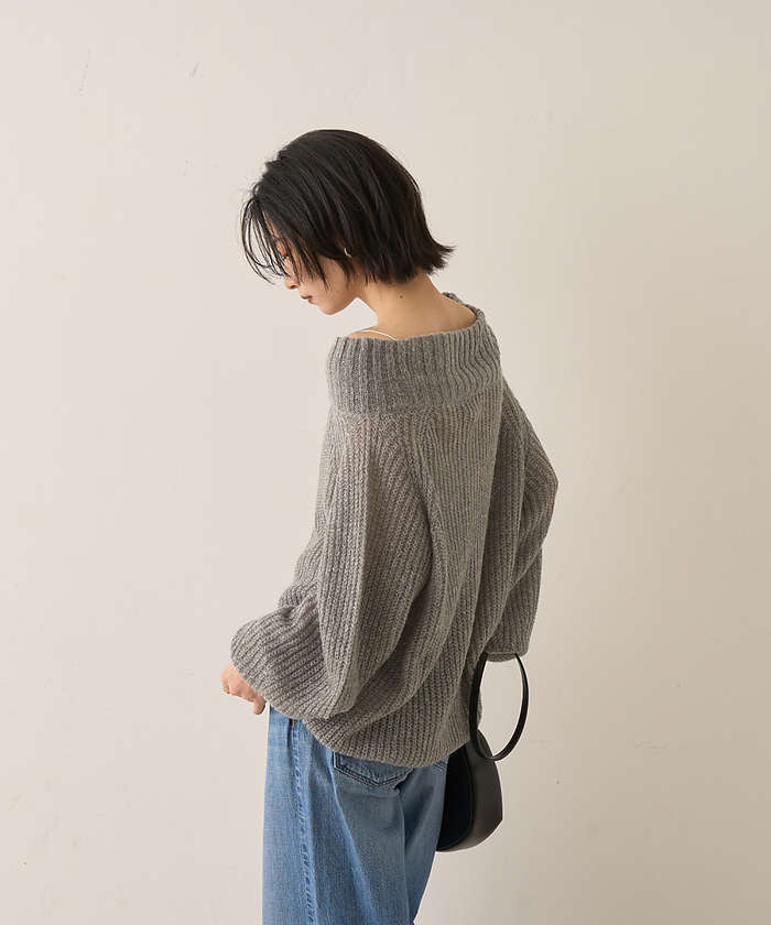 ルージュ ヴィフ ラクレ Rouge vif la cle モヘア混オフショルラメニットプルオーバー【予約】 （オフホワイト） オフホワイト