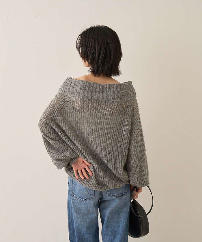 ルージュ ヴィフ ラクレ Rouge vif la cle モヘア混オフショルラメニットプルオーバー【予約】 （オフホワイト） オフホワイト