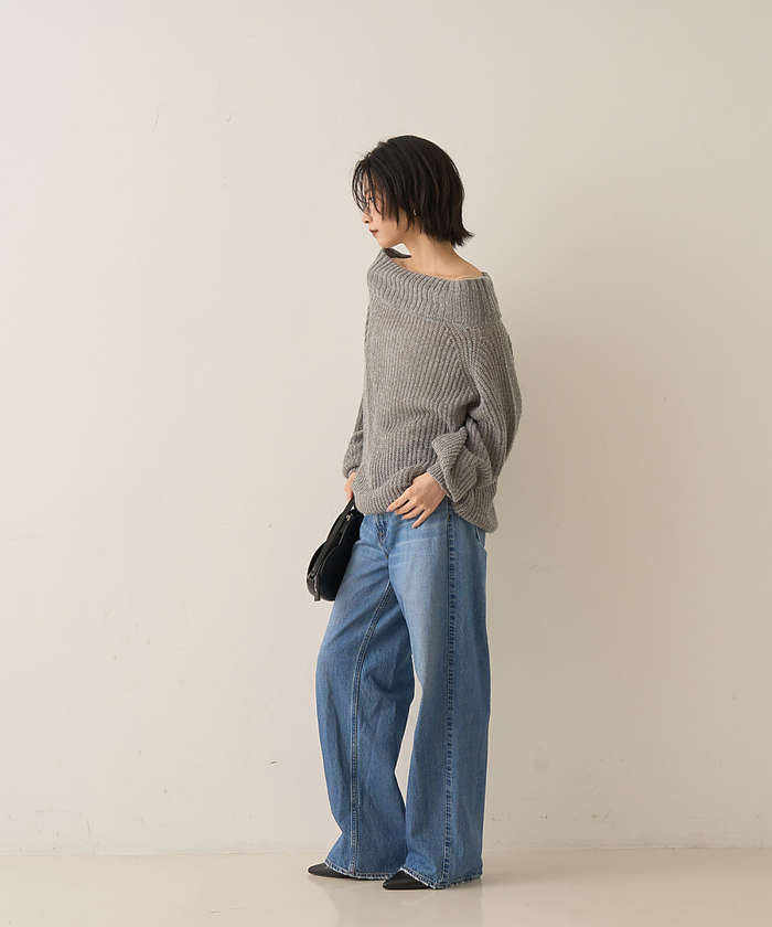 ルージュ ヴィフ ラクレ Rouge vif la cle モヘア混オフショルラメニットプルオーバー【予約】 （オフホワイト） オフホワイト