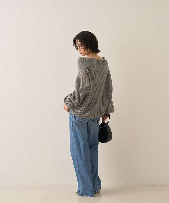 ルージュ ヴィフ ラクレ Rouge vif la cle モヘア混オフショルラメニットプルオーバー【予約】 （オフホワイト） オフホワイト