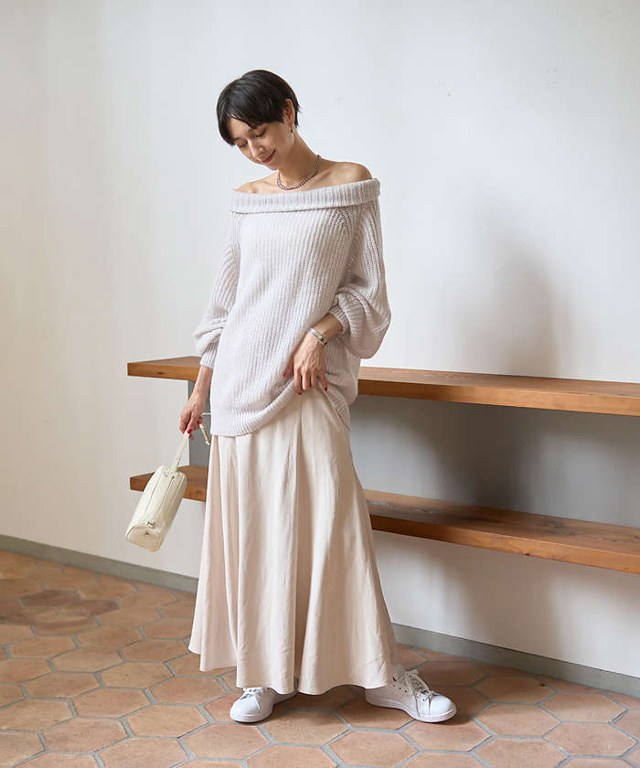 ルージュ ヴィフ ラクレ Rouge vif la cle モヘア混オフショルラメニットプルオーバー【予約】 （オフホワイト） オフホワイト