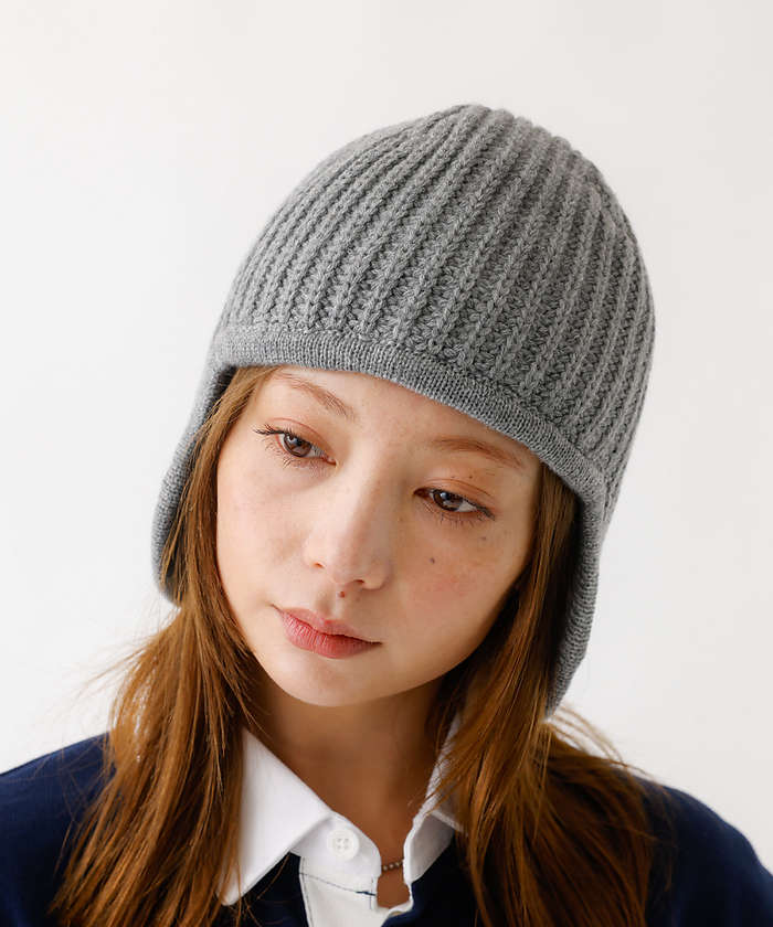 ルージュ ヴィフ ラクレ Rouge vif la cle 【RUBEN/ルーベン】RUSー8349/EAR COVER BEANIE/イヤ （アイボリー） アイボリー