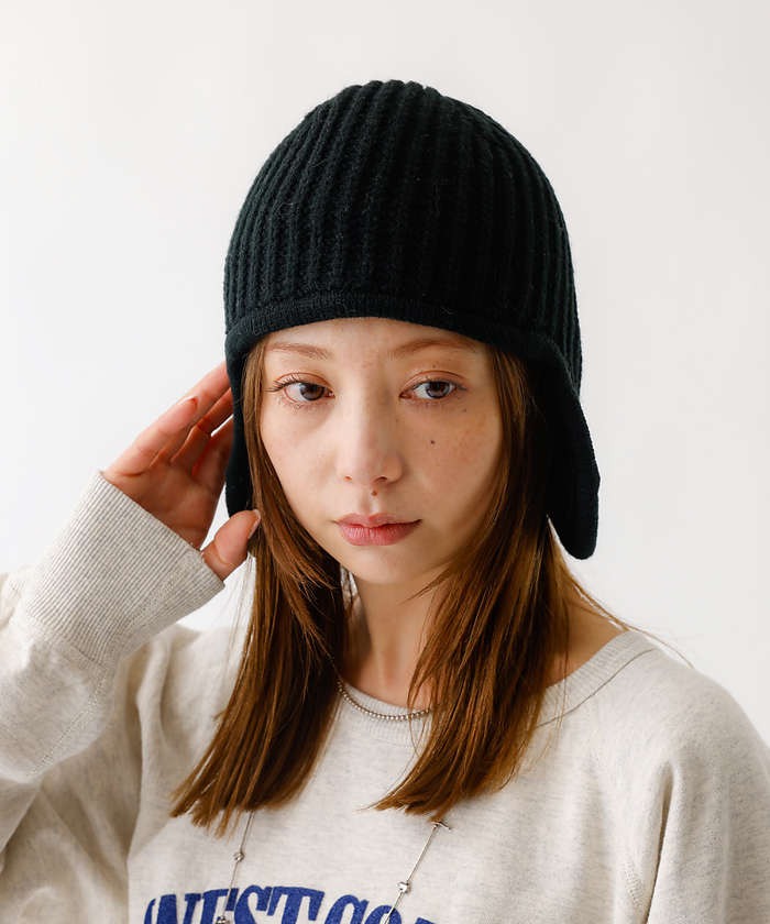 ルージュ ヴィフ ラクレ Rouge vif la cle 【RUBEN/ルーベン】RUSー8349/EAR COVER BEANIE/イヤ （アイボリー） アイボリー