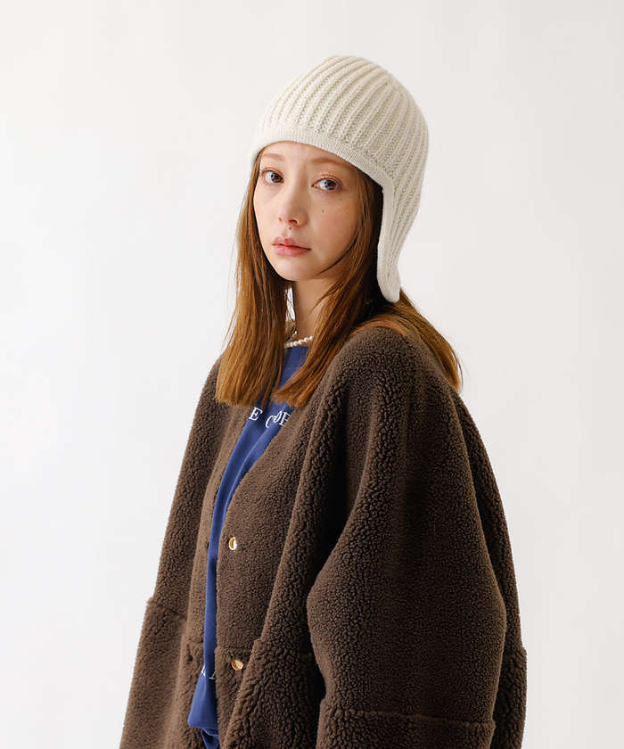 ルージュ ヴィフ ラクレ Rouge vif la cle 【RUBEN/ルーベン】RUSー8349/EAR COVER BEANIE/イヤ （アイボリー） アイボリー