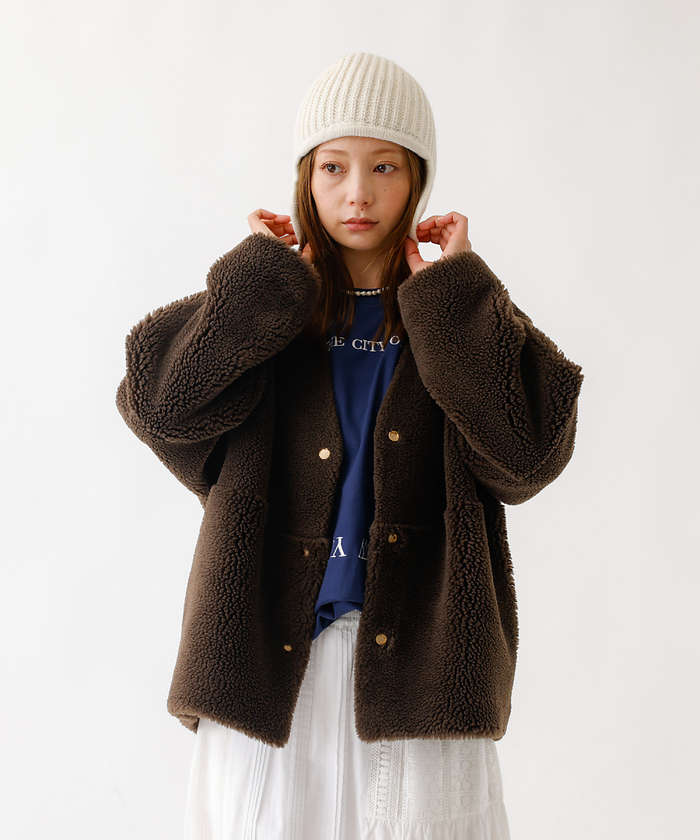 ルージュ ヴィフ ラクレ Rouge vif la cle 【RUBEN/ルーベン】RUSー8349/EAR COVER BEANIE/イヤ （アイボリー） アイボリー