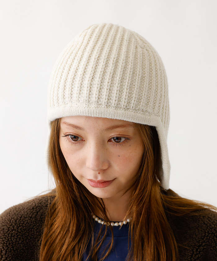 ルージュ ヴィフ ラクレ Rouge vif la cle 【RUBEN/ルーベン】RUSー8349/EAR COVER BEANIE/イヤ （アイボリー） アイボリー