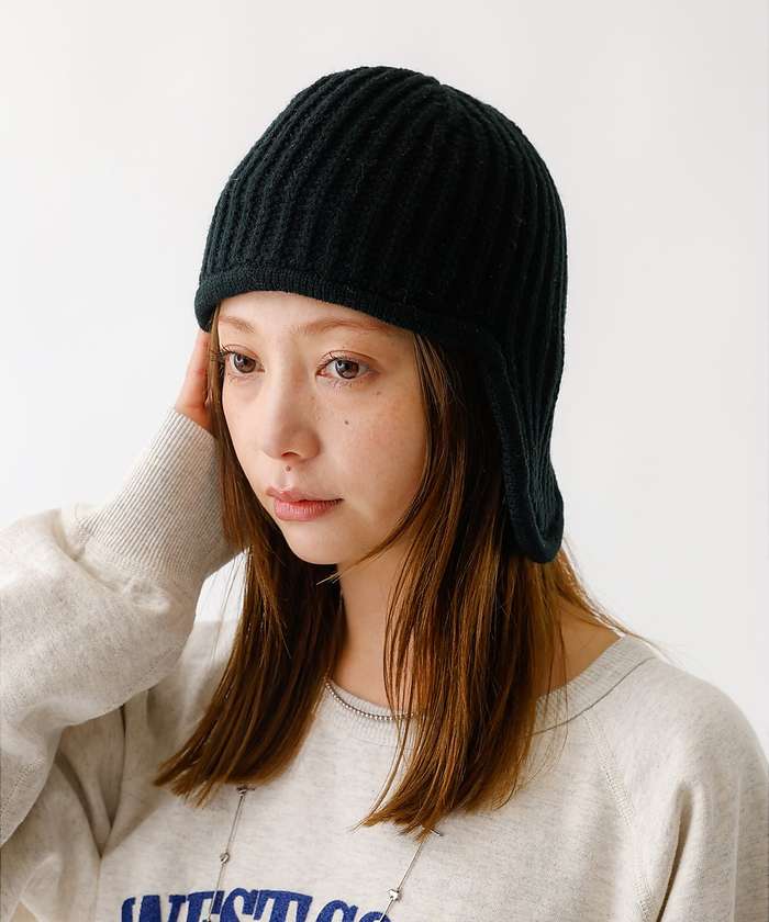 ルージュ ヴィフ ラクレ Rouge vif la cle 【RUBEN/ルーベン】RUSー8349/EAR COVER BEANIE/イヤ （アイボリー） アイボリー