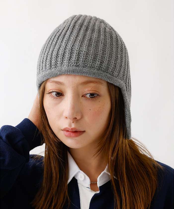 ルージュ ヴィフ ラクレ Rouge vif la cle 【RUBEN/ルーベン】RUSー8349/EAR COVER BEANIE/イヤ （アイボリー） アイボリー