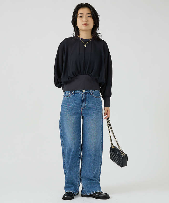 ルージュ ヴィフ ラクレ Rouge vif la cle ストレッチジョーゼットブラウス （ネイビー） ネイビー