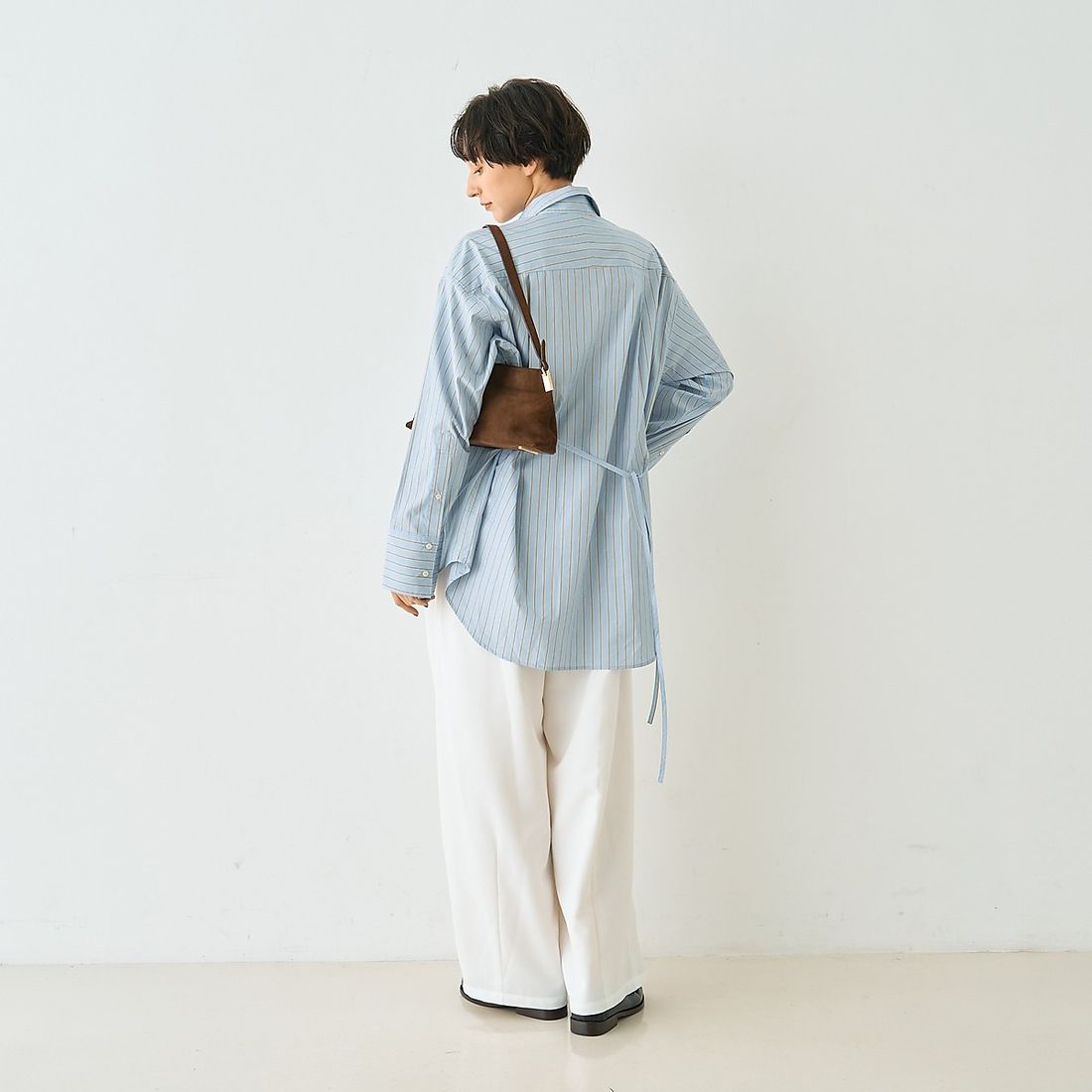 ルージュ ヴィフ ラクレ Rouge vif la cle ストライプメンズライクコットンシャツ （ブルー系その他1） ブルー系その他1