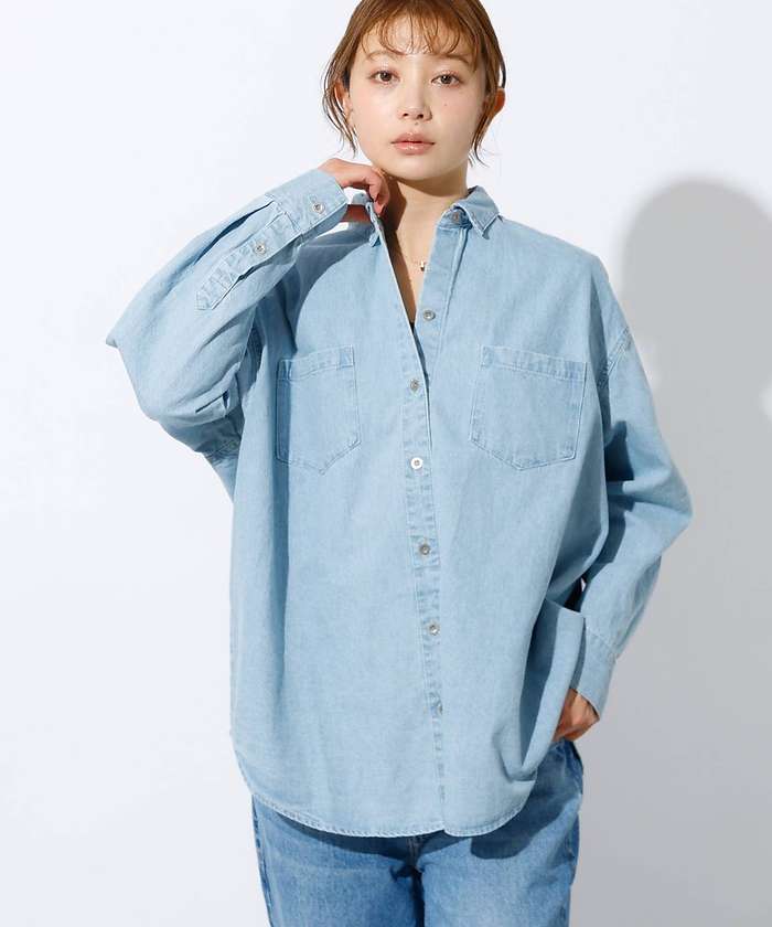 ルージュ ヴィフ ラクレ Rouge vif la cle 【MICA&DEAL /マイカアンドディール】Denim shirt / デニム （ライトブルー） ライトブルー
