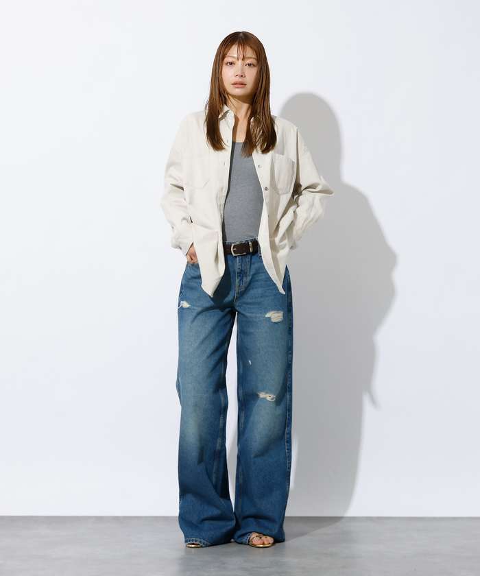 ルージュ ヴィフ ラクレ Rouge vif la cle 【MICA&DEAL /マイカアンドディール】Denim shirt / デニム （ライトブルー） ライトブルー