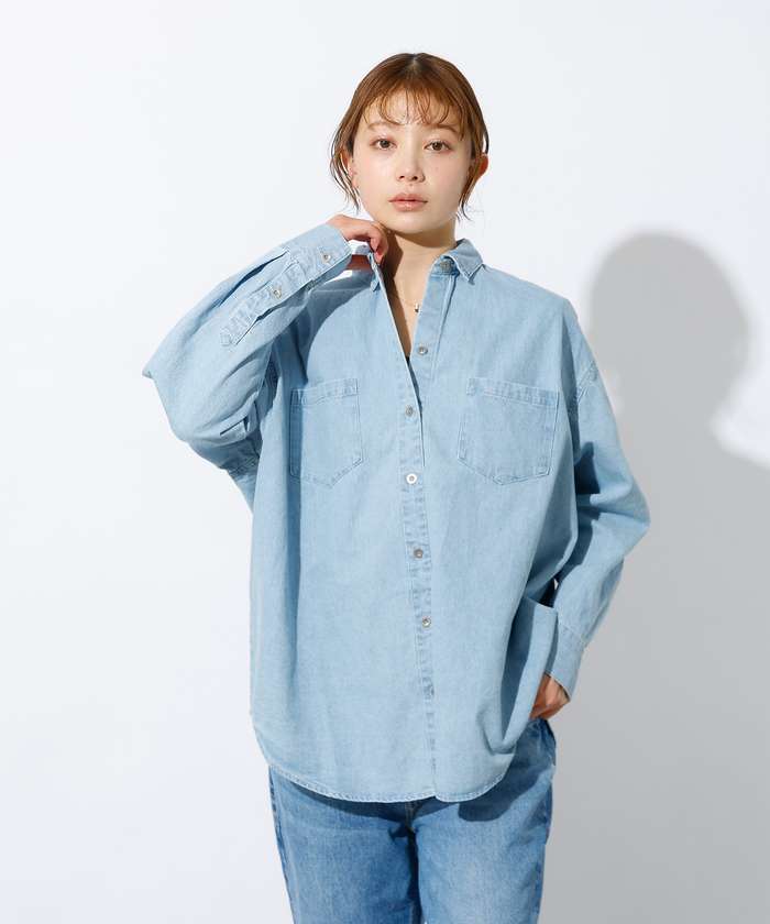 ルージュ ヴィフ ラクレ Rouge vif la cle 【MICA&DEAL /マイカアンドディール】Denim shirt / デニム （ライトブルー） ライトブルー
