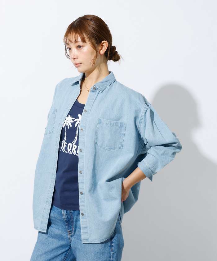 ルージュ ヴィフ ラクレ Rouge vif la cle 【MICA&DEAL /マイカアンドディール】Denim shirt / デニム （ライトブルー） ライトブルー