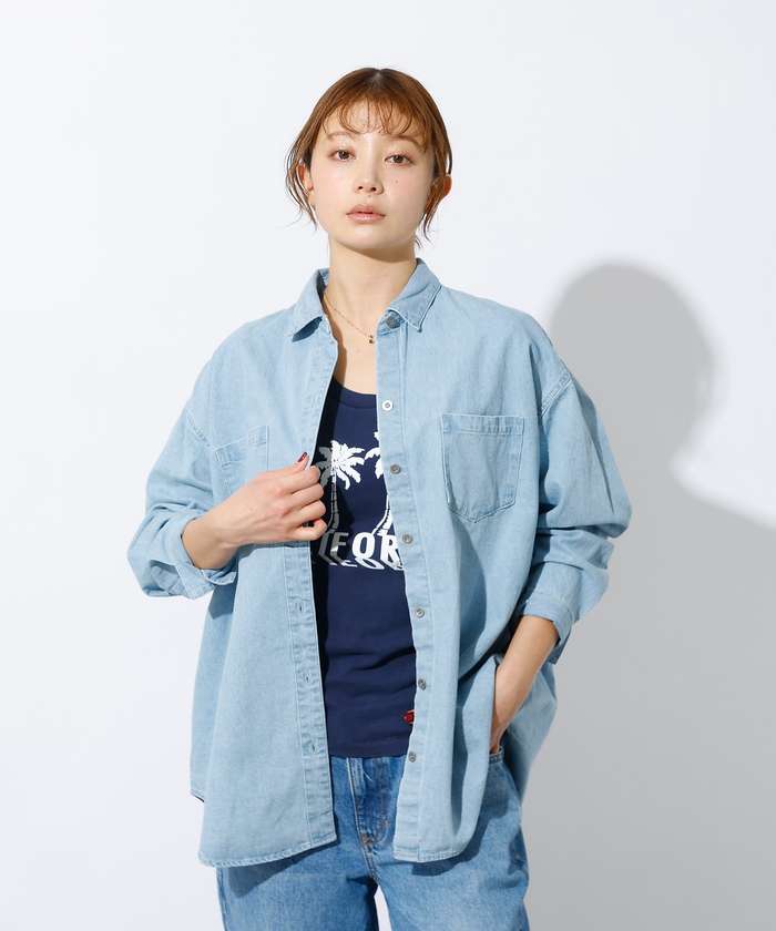 ルージュ ヴィフ ラクレ Rouge vif la cle 【MICA&DEAL /マイカアンドディール】Denim shirt / デニム （ライトブルー） ライトブルー