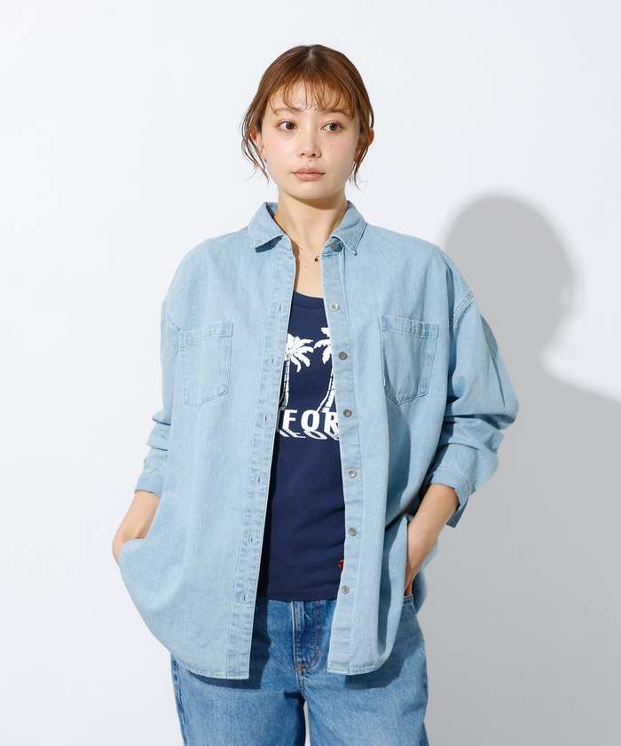 ルージュ ヴィフ ラクレ Rouge vif la cle 【MICA&DEAL /マイカアンドディール】Denim shirt / デニム （ライトブルー） ライトブルー