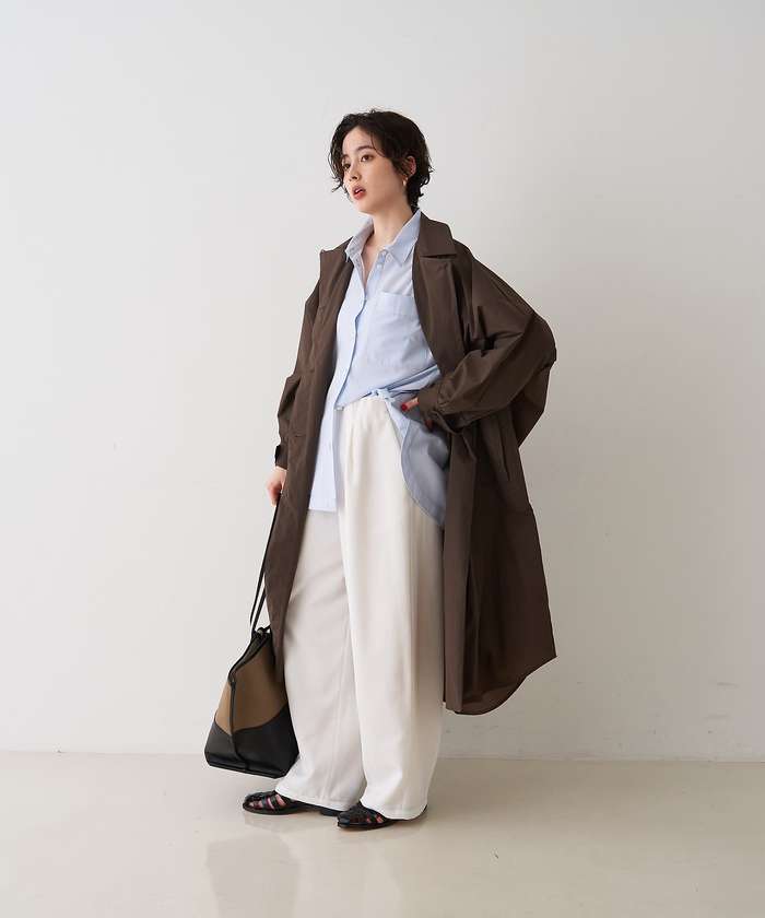 ルージュ ヴィフ ラクレ Rouge vif la cle NEWクリスピー撥水ライトロングコート （ブラウン） ブラウン