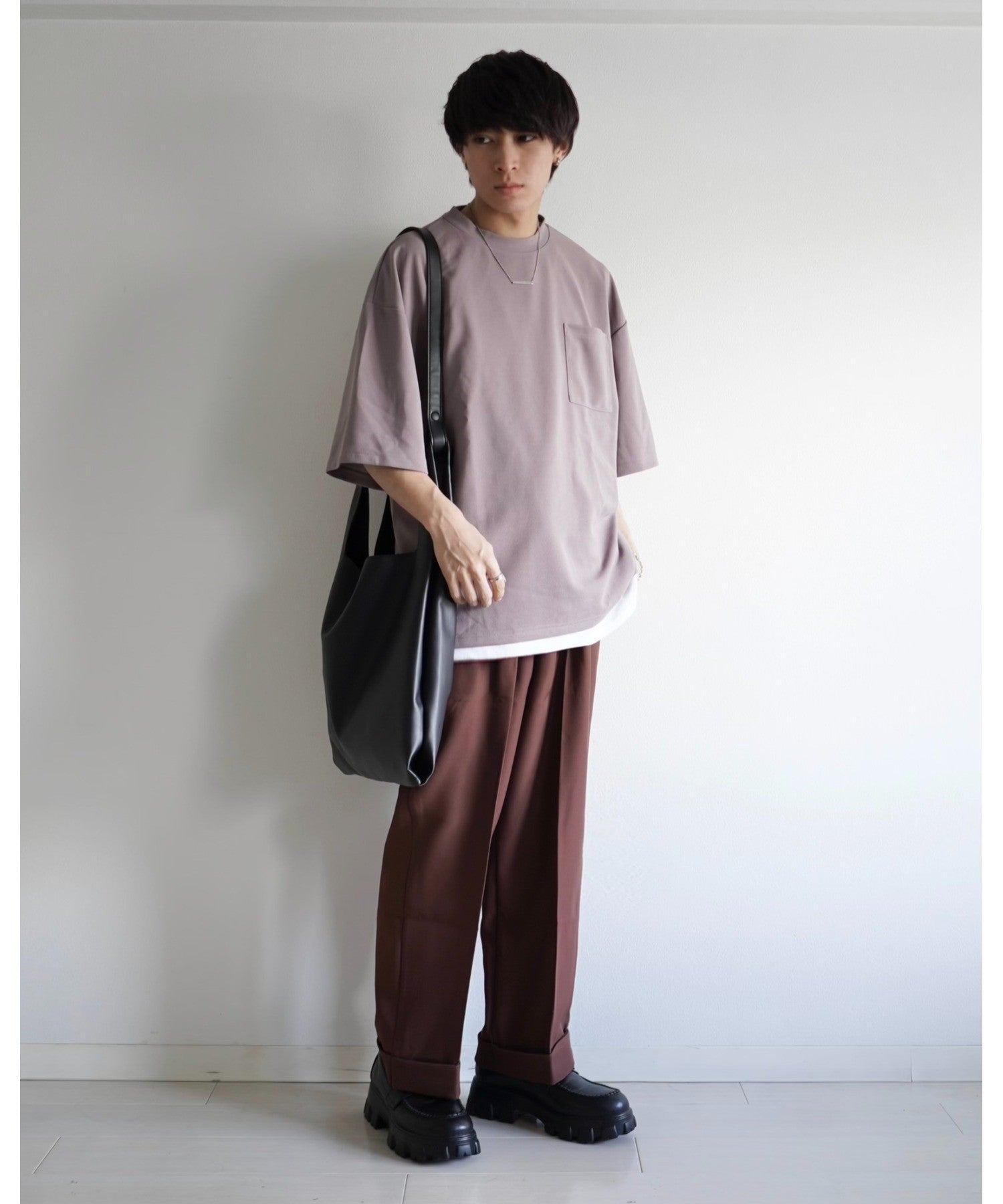 リネーム Rename  【人気急上昇中】 【即完売続出】 【WEARISTA こーせ ×DEVICE コラボ】フェイクレザー2wayショルダー付き マルシェバッグ （ブラック） BK