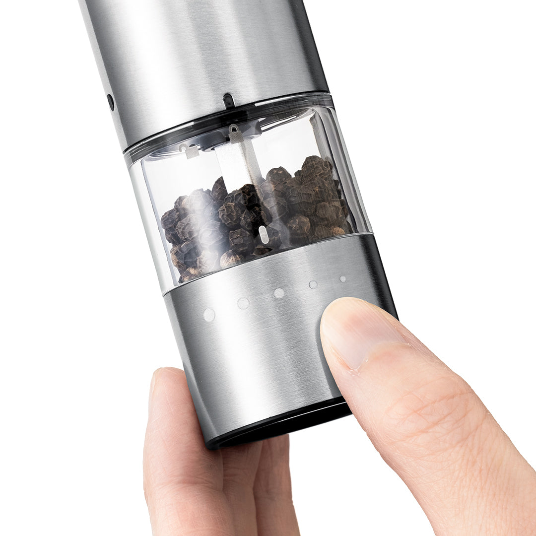 ラッセルホブス Russell Hobbs 正規品1年保証 電動ミル 充電式 スリム ペッパー ミニ 電動 ミルスタンド ギフト 岩塩 胡椒 コンパクト USB充電 おしゃれ 小さめ 充電式ミルソルト＆ペッパーミニ (2本セット) 7942JP 【返品不可商品】 （Browngold） Browngold