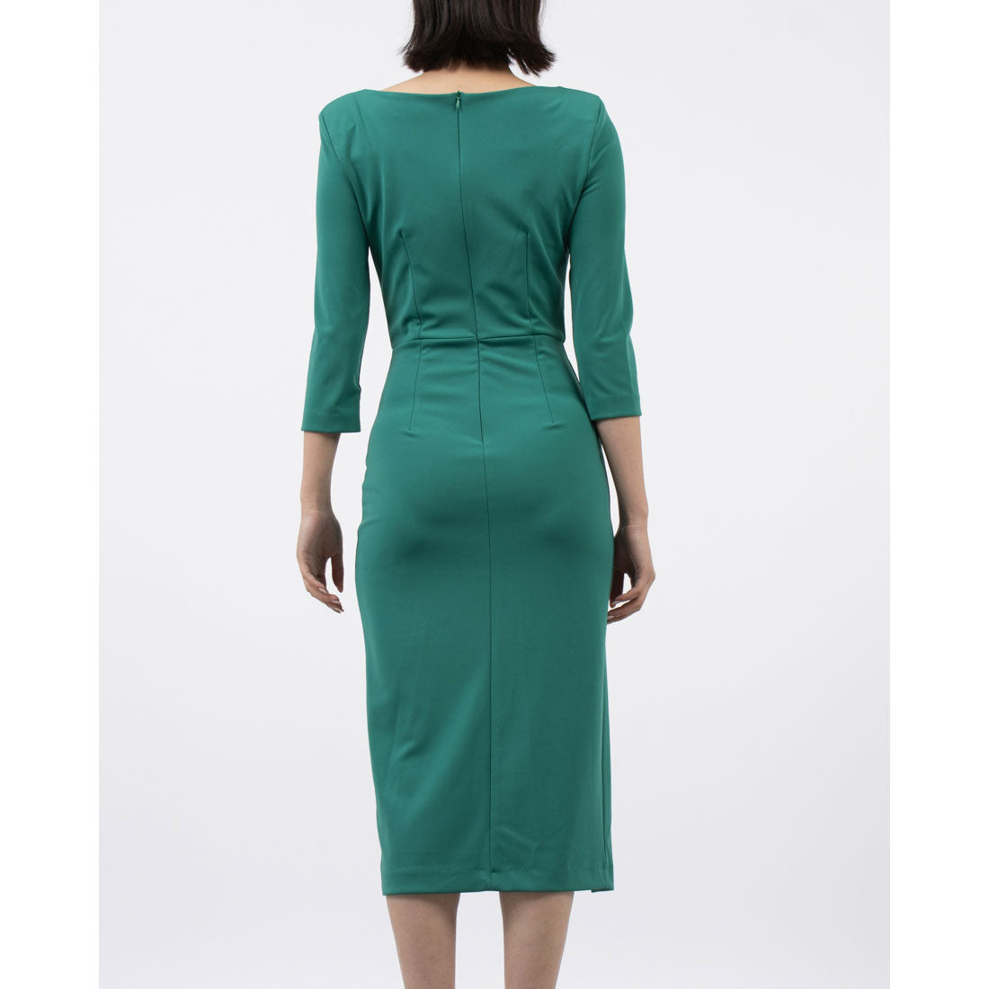 RINASCIMENTO Diamond Neck Slit Tight Dress