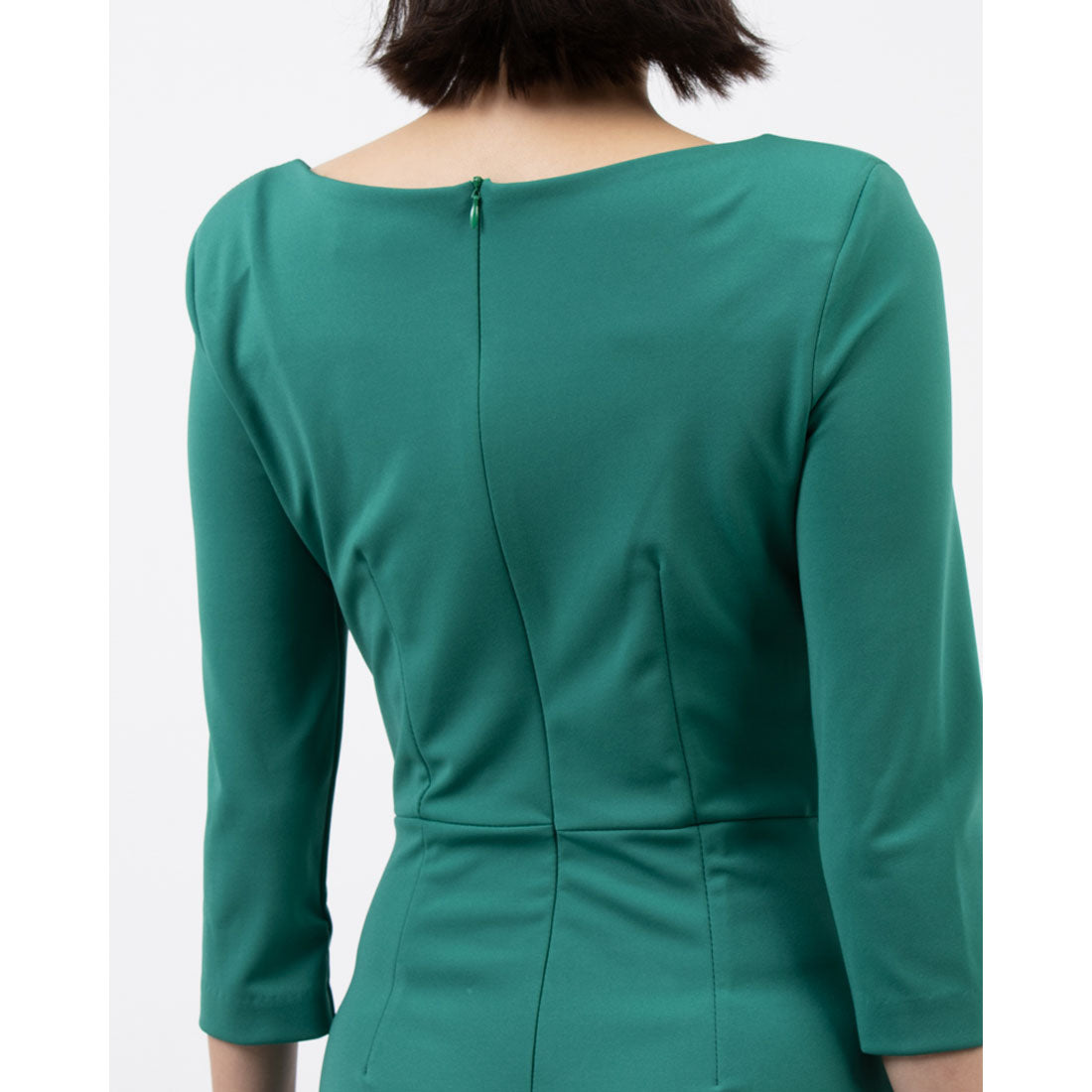RINASCIMENTO Diamond Neck Slit Tight Dress
